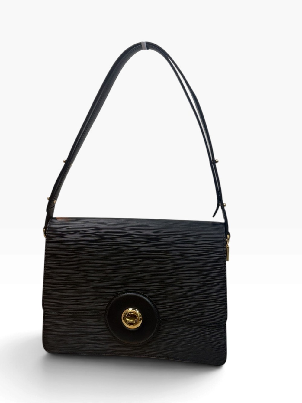 Louis Vuitton Epi Leather Friedland Shoulder Bag in Black with Gold Turn-Lock